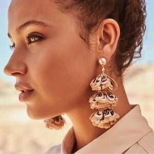 Kendra Scott Lenni Feather Drop Statement Earrings with Card & Dust Bag